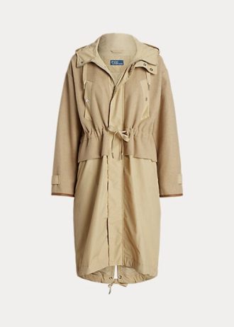 Jaquetas longas com capuz Ralph Lauren amarelas para mulheres