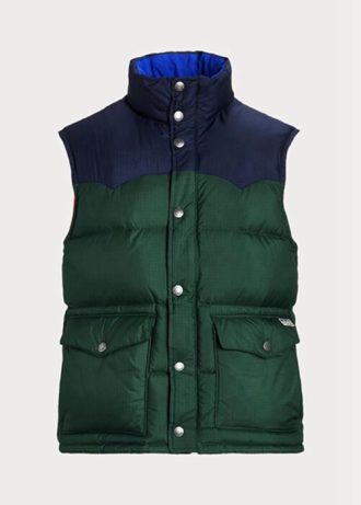 Jaquetas masculinas Ralph Lauren Western com capuz e penas repelentes à água
