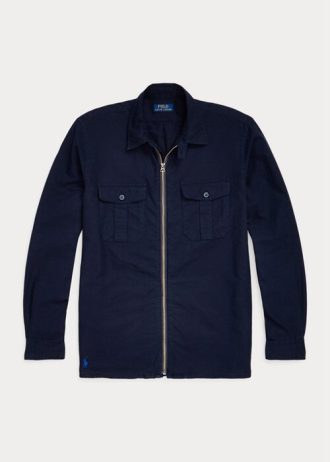 Jaquetas Oxford Overshirt Ralph Lauren Masculinas Azul Marinho Tingidas