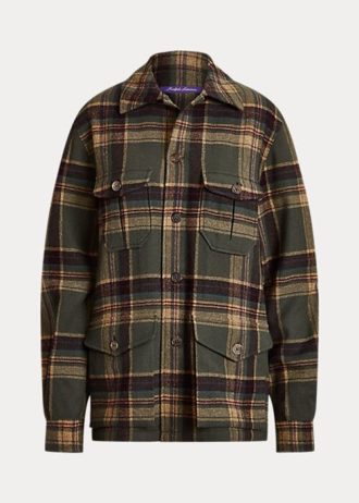 Jaquetas Ralph Lauren Andrya Plaid Femininas Verde Oliva