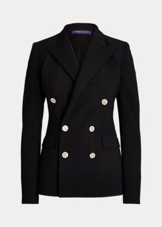 Jaquetas Ralph Lauren Camden de lã mista pretas para mulheres