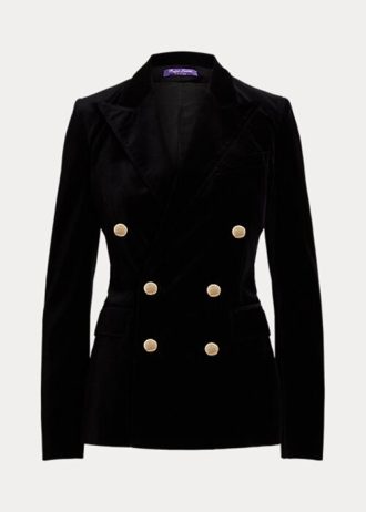 Jaquetas Ralph Lauren Camden Velvet Femininas Pretas