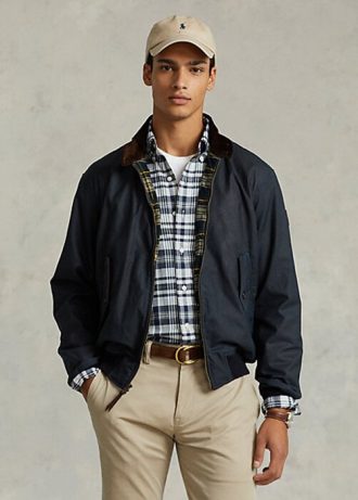 Jaquetas Ralph Lauren de oleado masculinas azul-marinho