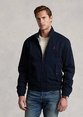 Jaquetas Ralph Lauren de sarja de algodão azul marinho masculinas