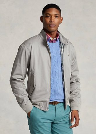 Jaquetas Ralph Lauren de sarja de algodão cinza masculinas