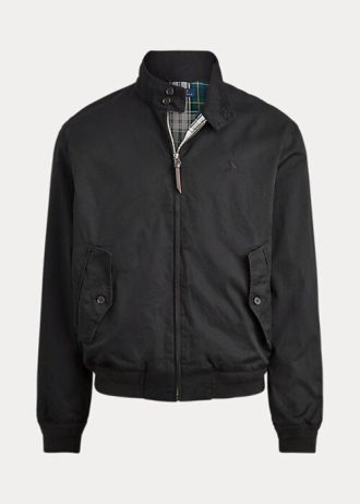 Jaquetas Ralph Lauren de sarja de algodão pretas masculinas