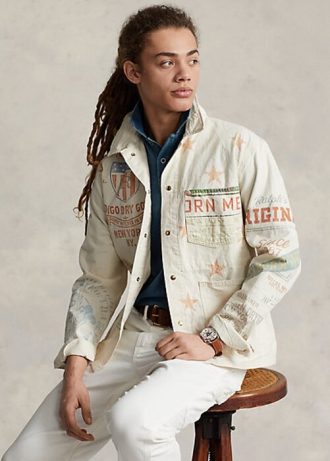 Jaquetas Ralph Lauren Denim Graphic Painter Masculinas Creme