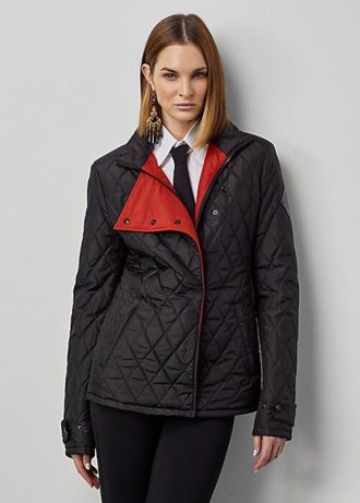Jaquetas Ralph Lauren Doma de seda tafetá pretas femininas