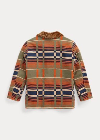 Jaquetas Ralph Lauren Feminino Laranja com Gola de Carneiro e Jacquard