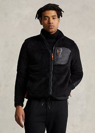 Jaquetas Ralph Lauren Fleece Pile Masculinas Pretas