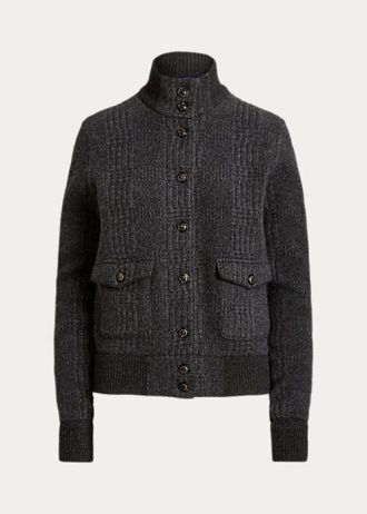 Jaquetas Ralph Lauren Glen Plaid Cashmere Cinza Escuro Femininas