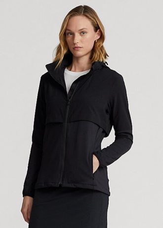 Jaquetas Ralph Lauren Hybrid com capuz dobrável para mulheres pretas