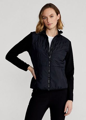 Jaquetas Ralph Lauren Hybrid com zíper completo para mulheres pretas