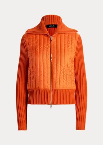 Jaquetas Ralph Lauren Hybrid Funnelneck Femininas Laranja