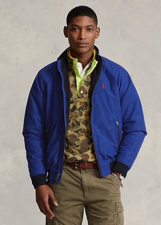 Jaquetas Ralph Lauren masculinas azuis com manga raglan