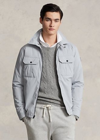 Jaquetas Ralph Lauren masculinas cinza repelentes de água