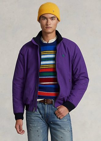 Jaquetas Ralph Lauren masculinas roxas com manga raglan