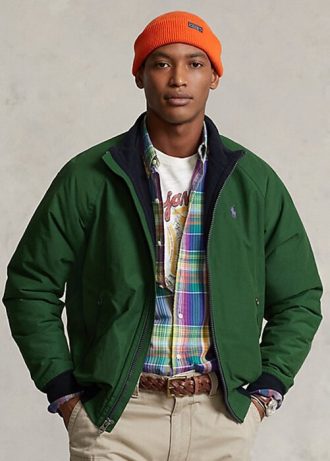 Jaquetas Ralph Lauren masculinas verdes com manga raglan