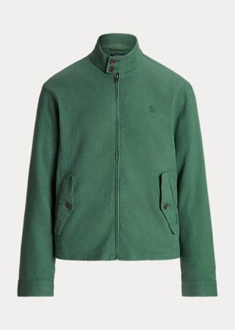 Jaquetas Ralph Lauren Masculinas Verdes de Sarja com Espinha de Peixe e Mistura de Linho