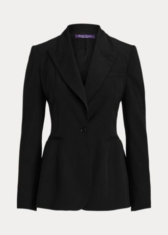 Jaquetas Ralph Lauren Meritta Wool Barathea Pretas Femininas