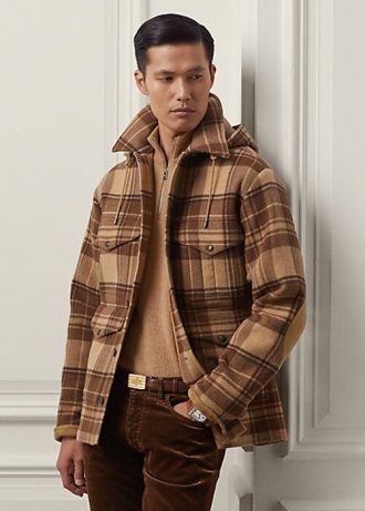Jaquetas Ralph Lauren Nichols Plaid Wool Thicket Masculinas Marrons