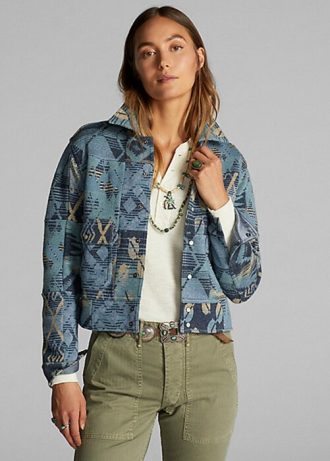 Jaquetas Ralph Lauren Patchwork Femininas Azuis