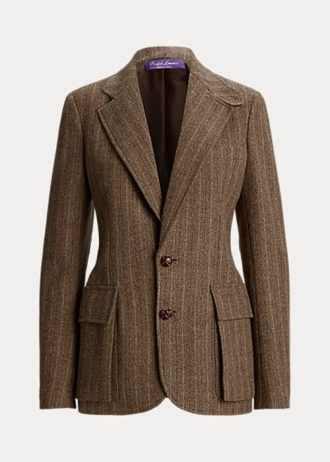 Jaquetas Ralph Lauren Preston Herringbone Marrons Femininas