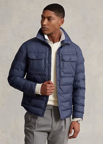 Jaquetas Ralph Lauren repelentes de água masculinas da Marinha