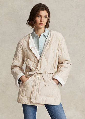Jaquetas Ralph Lauren Reversíveis Acolchoadas Ripstop Creme Femininas