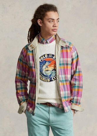 Jaquetas Ralph Lauren Reversíveis Madras-Twill Cinza Masculinas
