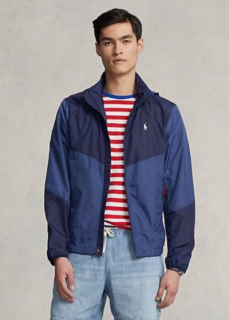 Jaquetas Ralph Lauren Ripstop Repelentes de Água Masculinas Azul Marinho
