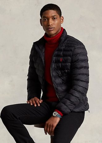 Jaquetas Ralph Lauren The Packable Masculinas Pretas