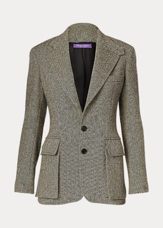 Jaquetas Ralph Lauren The Tweed Pretas/Creme Femininas