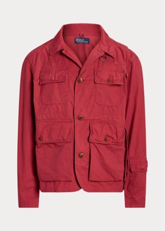 Jaquetas Ralph Lauren Twill Wading Masculinas Vermelhas