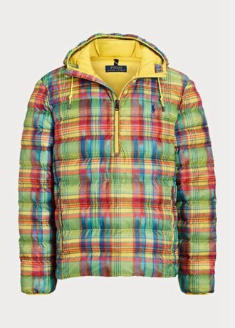 Jaquetas Ralph Lauren xadrez masculinas multicoloridas, dobráveis  e repelentes à água