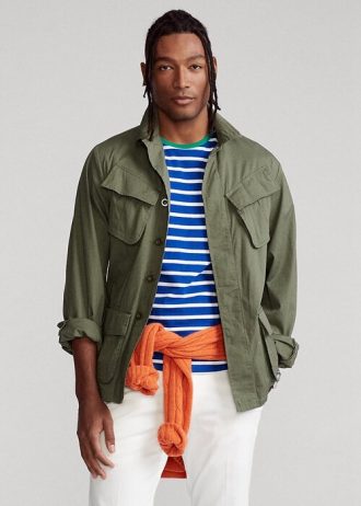 Jaquetas utilitárias Ralph Lauren Stretch Ripstop Masculinas Verde Oliva