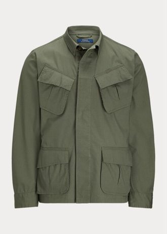 Jaquetas utilitárias Ralph Lauren Stretch Ripstop Masculinas Verde Oliva