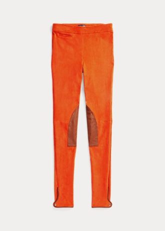 Leggings Jodhpur de camurça elástica Ralph Lauren laranja feminina