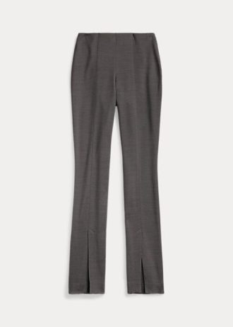 Leggings Ralph Lauren de sarja elástica com mistura de lã cinza escuro para mulheres