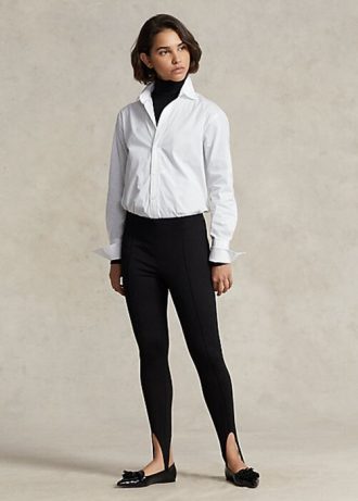 Leggings Ralph Lauren Stretch Ponte Pretas Femininas