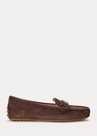 Mocassim de camurça Ralph Lauren Barnsbury marrom feminino
