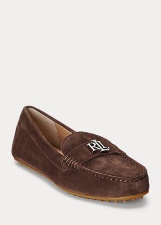 Mocassim de camurça Ralph Lauren Barnsbury marrom feminino