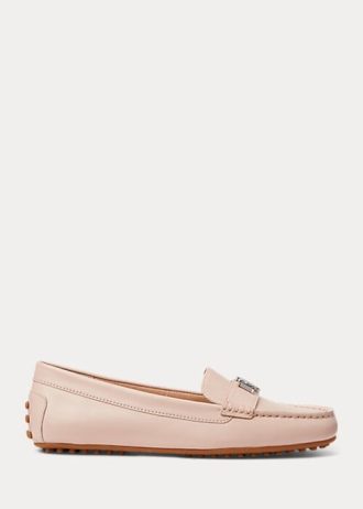 Mocassim Ralph Lauren Barnsbury Nappa de couro feminino rosa claro