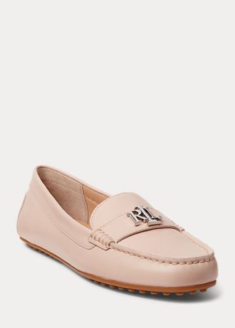 Mocassim Ralph Lauren Barnsbury Nappa de couro feminino rosa claro