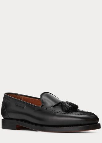 Mocassim Ralph Lauren Booth de couro de bezerro masculino preto