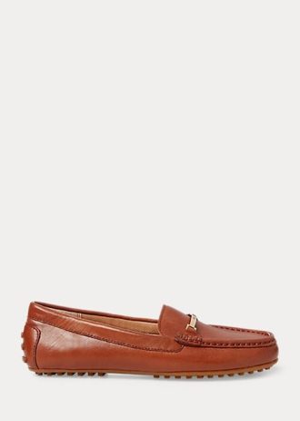 Mocassim Ralph Lauren Briony de couro marrom feminino
