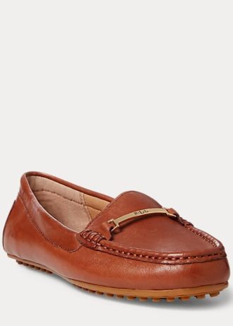 Mocassim Ralph Lauren Briony de couro marrom feminino