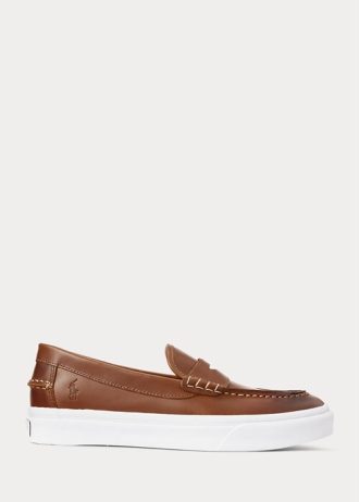 Mocassim Ralph Lauren Keaton de couro marrom masculino