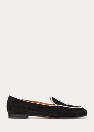Mocassim Ralph Lauren Laurel Tassel Goat-Suede Bege/Branco Feminino
