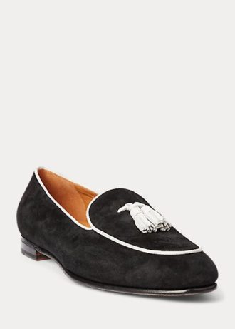 Mocassim Ralph Lauren Laurel Tassel Goat-Suede Bege/Branco Feminino